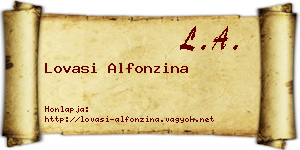 Lovasi Alfonzina névjegykártya